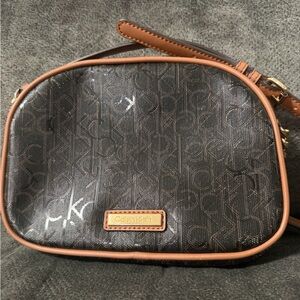 Calvin Klein Black and Brown Crossbody Bag